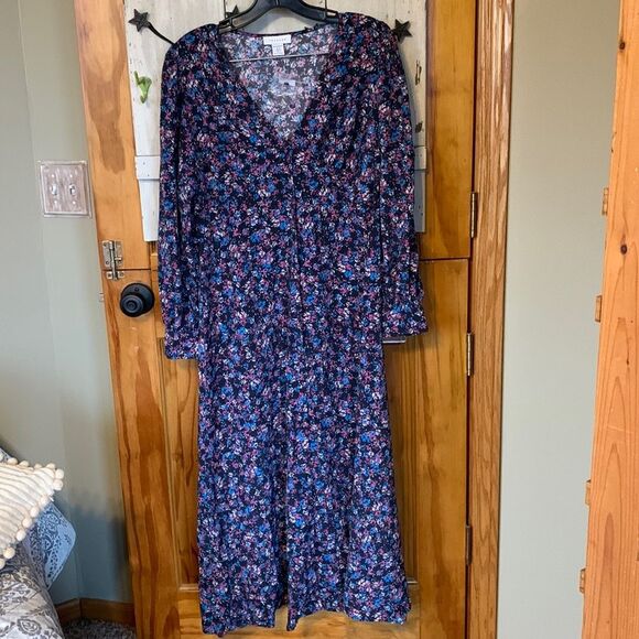 Topshop Dresses & Skirts - Women’s NWT Maternity Topshop Peasant Floral Button Down Long Sleeve Maxi Dress